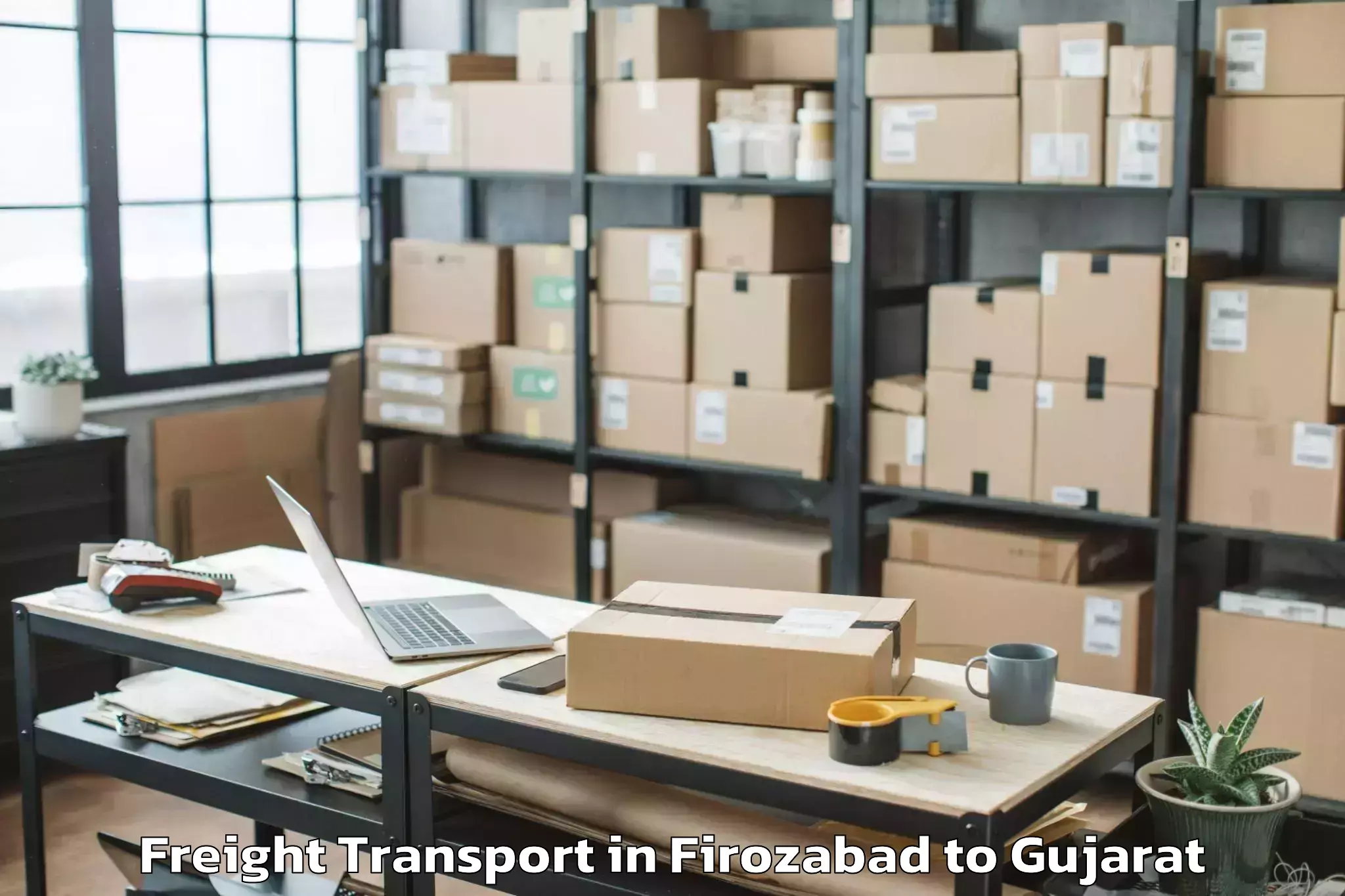 Reliable Firozabad to Una Gir Somnath Freight Transport